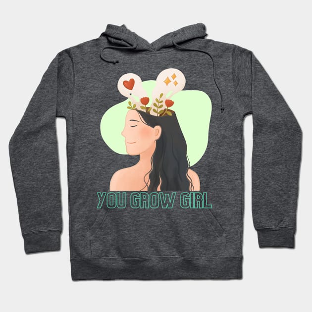 You Grow Girl Hoodie by Amy x Morgan Illustrations